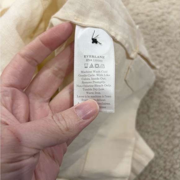 Everlane NEW Women's Off-White Apron Linen Tank Top Crisscross Back Size 6 - Picture 7 of 8